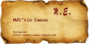 Mátis Emese névjegykártya