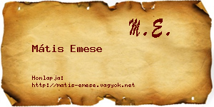 Mátis Emese névjegykártya